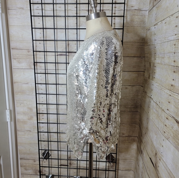 Vintage shomax silk sequined 2pc dress. - Picture 5 of 9